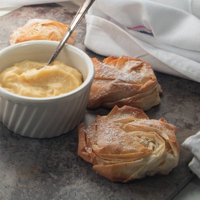 Fillo Donut Pastries with Custard